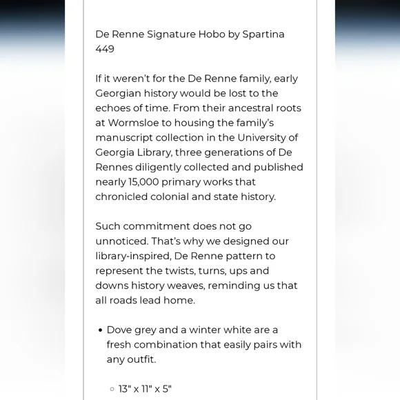 Spartina 449 De Renne Signature Hobo - Picture 17 of 17